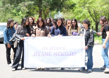 Xwendekarên Zanîngeha Dîcleyê li dijî kuştina jinan rabûn