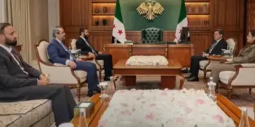 Mazlûm Ebdî, Îlham Ehmed û Ehmed El Şera civiyan
