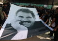 Ciwanan bi posterê Abdullah Ocalan serdana şîna cangoriyan kir
