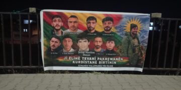 Li Êlihê ji bo şehîdan pankart hat daliqandin