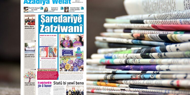 Rojnameya Azadiya Welat bi manşeta ‘Şaredariyê zafziwanî’ derket